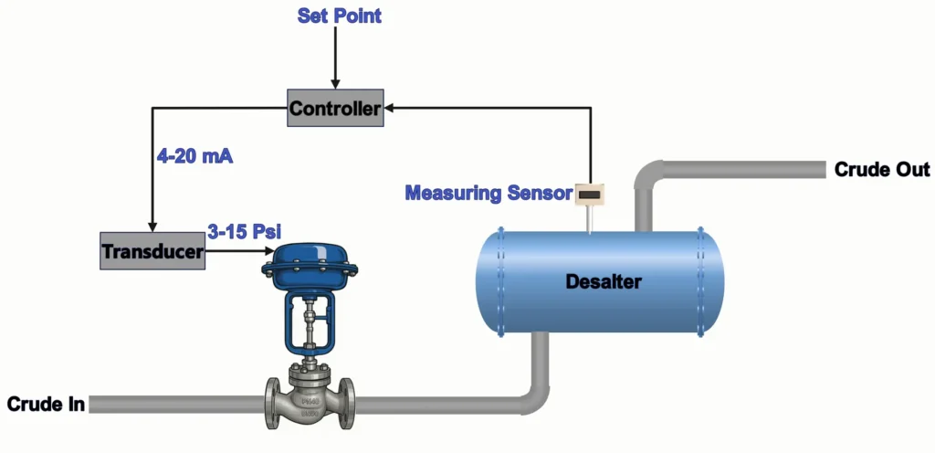 Control Valve System, showing a Controller, an IP Converter and the Control Valve