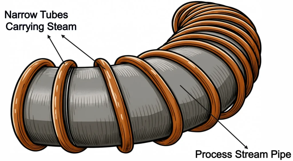 Diagram Illustrating Steam Heat Tracing